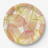 Red Gold Yellow Blätter Herbstsaison Muster Pappteller (Vorderseite)