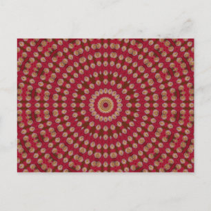 Red Gold Yellow Star Mandala Postkarte