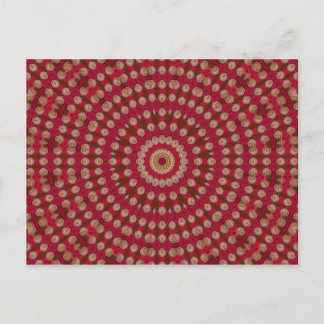 Red Gold Yellow Star Mandala Postkarte