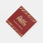 Red Gold Zebra Print Imitats Glitzer Brautparty Serviette (Ecke)