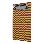 Red & Gold Zig Zag Glitzer Mini Klemmbrett (Gewinkelt2)