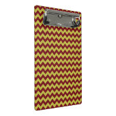 Red & Gold Zig Zag Glitzer Mini Klemmbrett (Schrägansicht)