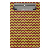 Red & Gold Zig Zag Glitzer Mini Klemmbrett (Vorderseite)