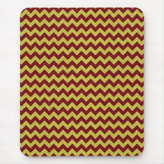 Red & Gold Zig Zag Glitzer Mousepad (Vorne)