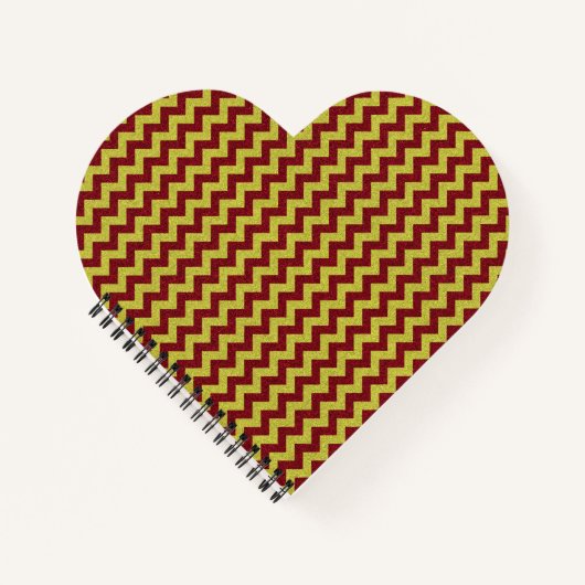 Red & Gold Zig Zag Glitzer Notizblock (Vorderseite)