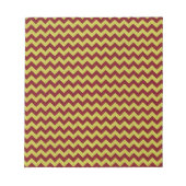 Red & Gold Zig Zag Glitzer Notizblock (Vorderseite)