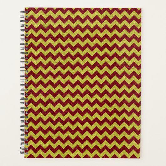 Red & Gold Zig Zag Glitzer Planer (Vorderseite)