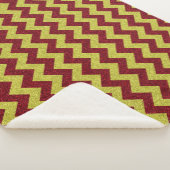 Red & Gold Zig Zag Glitzer Sherpadecke (3/4)
