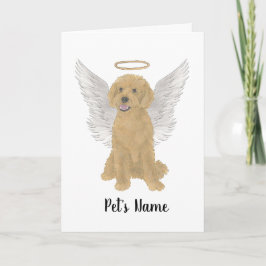 Red Golden Apricot Doodle Beileid Memorial Karte