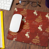 Red & Golden Frohe Weihnachtsmousepad Mousepad