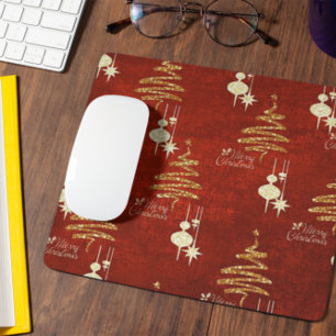 Red & Golden Frohe Weihnachtsmousepad Mousepad