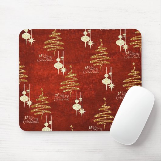 Red & Golden Frohe Weihnachtsmousepad Mousepad (Mit Mouse)