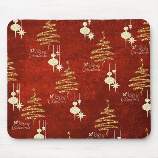 Red & Golden Frohe Weihnachtsmousepad Mousepad (Vorne)