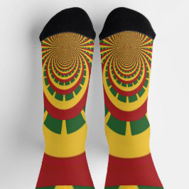 Red Golden Green Rasta Colors Reggae ist Fun Socks Socken