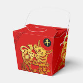 Red Golden Ox Papercut Chinesisches Neujahr 2021 T Geschenkschachtel (Vorderseite)