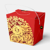 Red Golden Rabbit Papercut Chinesisches Neujahr 20 Geschenkschachtel (Rückseite)