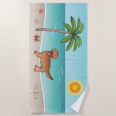 Red Golden Retriever an einem tropischen Sommerstr Strandtuch (Vorderseite)