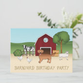 Red Golden Retriever auf einem Bauernhof - Geburts Einladung (Stehend Vorderseite)