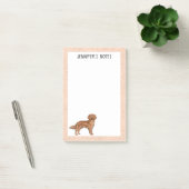Red Golden Retriever Cartoon Dog Individuelle Name Post-it Klebezettel (Büro)