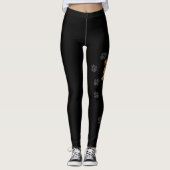 Red Golden Retriever Cartoon Dog & Paws Black Leggings (Vorderseite)