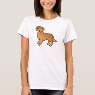 Red Golden Retriever Cartoon Dog Zeichnend T-Shirt