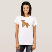 Red Golden Retriever Cartoon Dog Zeichnend T-Shirt (Vorne ganz)