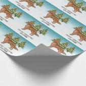 Red Golden Retriever Dog Custom Text Geschenkpapier (Ecke)