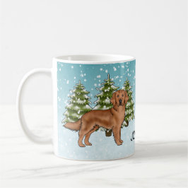 Red Golden Retriever Dog Weihnachtszeit Individuel Kaffeetasse