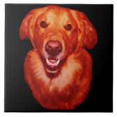 Red Golden Retriever Front Profile Fliese (Vorderseite)