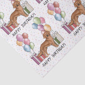 Red Golden Retriever Hund farbenfrohe Happy Birthd Seidenpapier (Ausschnitt)
