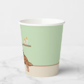 Red Golden Retriever mit Weihnachtsbaum grün Pappbecher (Links)