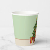 Red Golden Retriever mit Weihnachtsbaum grün Pappbecher (Rechts)