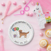 Red Golden Retriever Niedlich Cartoon Dog - Geburt Pappteller (Party)