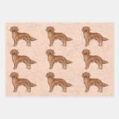 Red Golden Retriever Niedlich Cartoon Dog Muster Geschenkpapier Set (Vorderseite)