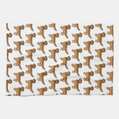 Red Golden Retriever Niedlich Cartoon Dog Muster Geschirrtuch (Horizontal)