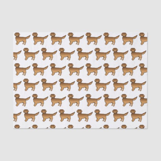 Red Golden Retriever Niedlich Cartoon Dog Muster Seidenpapier (Vorderseite)
