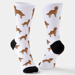 Red Golden Retriever Niedlich Cartoon Dog Muster Socken