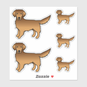 Red Golden Retriever Niedlich Cartoon Hunde Aufkleber