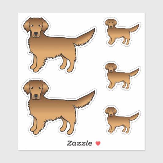Red Golden Retriever Niedlich Cartoon Hunde Aufkleber (Blatt)