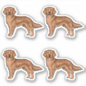 Red Golden Retriever Niedlich Cartoon Hunde Aufkleber (Vorderseite)