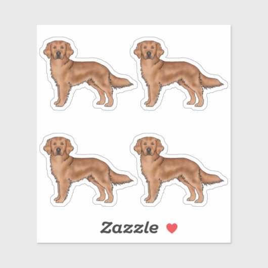 Red Golden Retriever Niedlich Cartoon Hunde Aufkleber (Blatt)