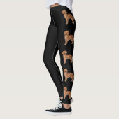 Red Golden Retriever Niedlich Cartoon Hunde Schwar Leggings (Links)