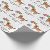 Red Golden Retriever Niedlich Hund - Geburtstag Geschenkpapier (Ecke)