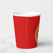 Red Golden Snake Papercut Chinesisches Neujahr 202 Pappbecher (Rechts)