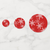 Red Golden Snowflakes Minimalistisch Weihnachten Konfetti (Rückseiten)