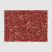 Red & Golden Star Patterns Seidenpapier (Vorderseite)