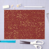 Red & Golden Star Patterns Seidenpapier (Handwerk)