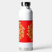 Red Golden Yellow Floral Chinesisch Neues Jahr Cus Trinkflasche (links)