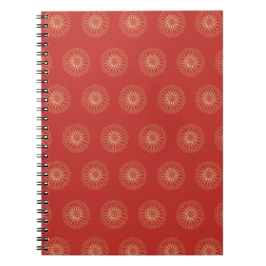 Red | Golden Zinnia Flower Medallions Notizblock (Vorderseite)