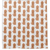 Red Goldendoodle Design Duschvorhang (Vorderseite)